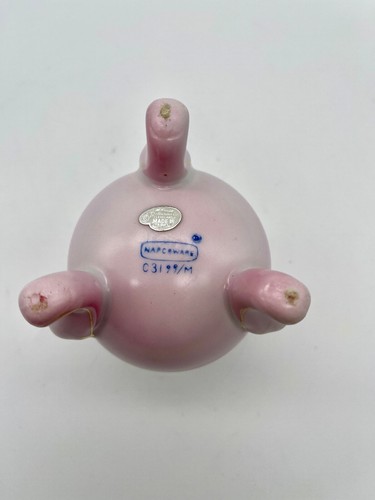Vintage Napcoware rosa Blumen Porzellan gerissen Ei Übertopf Vase 5" gestempelt C3199/M - Bild 6 von 6