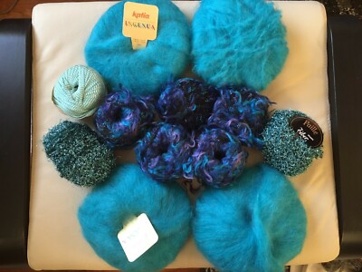 Lot of 10 Katia Ingenua Mohair, Whimsey & Selene Ribbon Yarn 