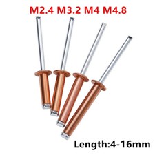 M2.4 M3.2 M4 M4.8 Métrico Cobre Acero Ciego Sellado Cerrado Pop Dome Cabeza Remaches