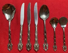 Set 7 CHANDELIER Dinner Knives  & Servers by Oneida Community Stainless - Good