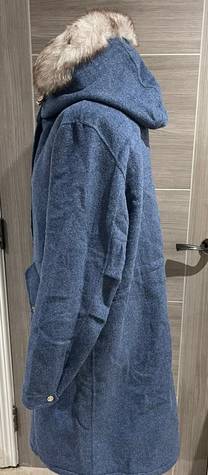 RRP £350 Brand New Designer Massimo Dutti Women’s Wool Navy Blue Coat Size 16/18 image 9