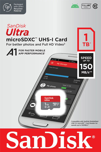 SanDisk Ultra A1 150MB/s 1TB 1T micro SD micro SDXC Memory Flash Card Class10 - Picture 2 of 2