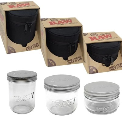 RAW SMELL PROOF COZY & JAR-16oz -10oz 6oz NEW