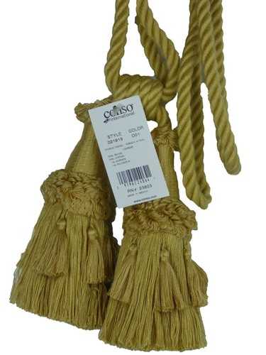 Conso Trims Empress 21919 Tassel Drapery Curtain Tieback 6" Tassels 30" Spread - Picture 8 of 31