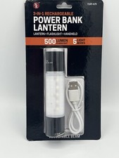 500 lumen 3 In 1 Rechargeable Power Bank Lantern Flashlight Phone Charger NEW