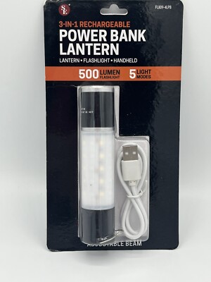 500 lumen 3 In 1 Rechargeable Power Bank Lantern Flashlight Phone Charger NEW