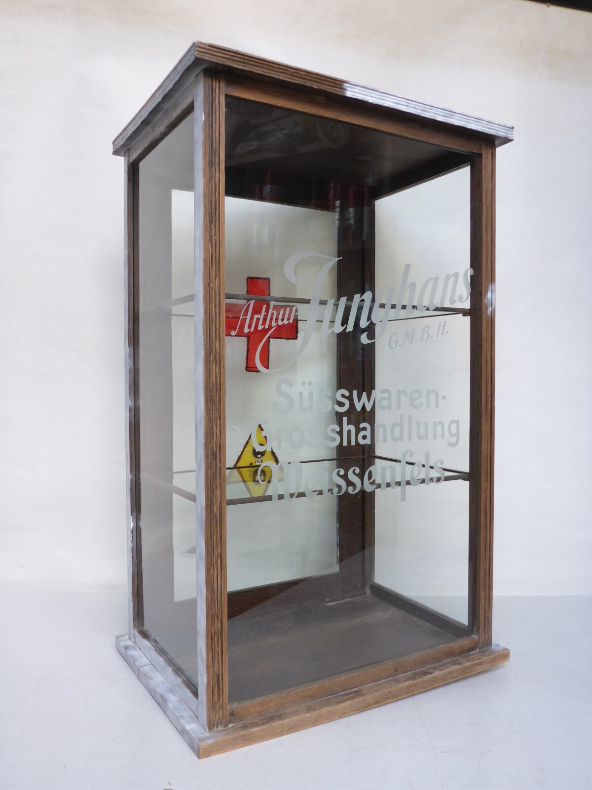 alte Ladenvitrine Verkaufsvitrine Ausstellungsvitrine Vitrine Laden Junghans