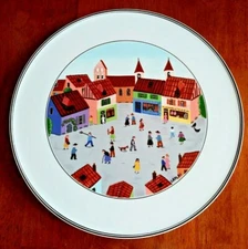 VILLEROY & BOCH Porcelain Luxembourg DESIGN NAIF  12" CAKE PLATTER PLATE