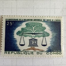 1963 Republic of Congo UNESCO Tree/Scales of Justice Stamp/MNH/OG🌳