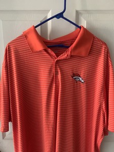 Denver Broncos Nike Golf Shirt Orange Striped Shirt XXL | eBay