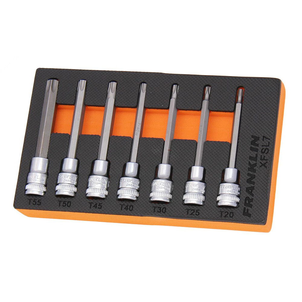 3/8"" Drive Long Torx Bit Socket Set 7 Pcs Franklin Tools XFSL7