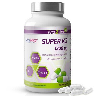 Vita2You Super K2 - 1200µg - Vitamin K2 - 120 Kapseln - MK7 und MK4 - vitaMK7 