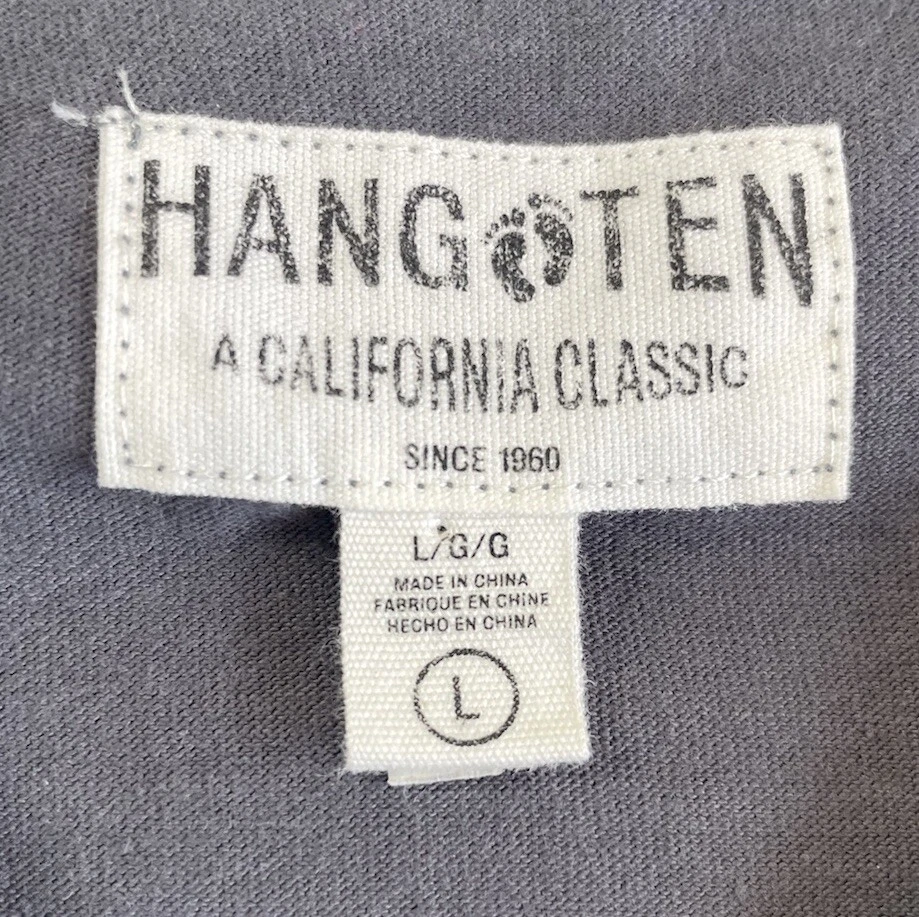 Camisa Polo Hang Ten Rayas Niños Grande L Azul California Clásica Playa Informal Foto 4 de 4