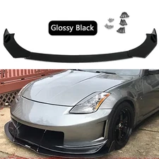 For Nissan 06 07 08 350z Z33 JDM Front Bumper Lip Spoiler Body Kit Glossy Black