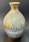 Vintage Stangl Pottery Granada Aqua & 22K Gold Vase #3991 Mid Century MCM    7"