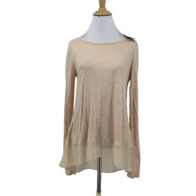 BCBGMaxazria Blouse Womens S Small Parfait Lane Semi Sheer Chiffon Panel Tunic