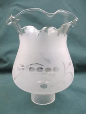 ETCHED GRAPE - CANDLE GLASS SCONCE HURRICANE LAMP SHADE - 1 5/8" FITTER(DFV23)