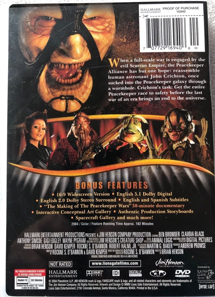 Farscape The Peacekeeper Wars Gigi Edgily Antony Simcoe Wayne Pygram 2 DISC DVD - Image 2 of 2