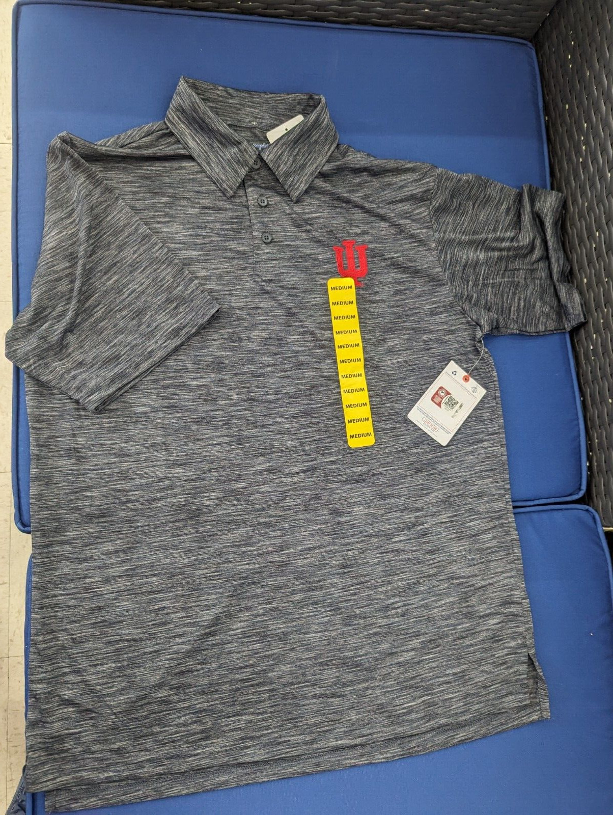 Champion Polo Golf Summer Indiana University Hoosiers Grey Size Medium