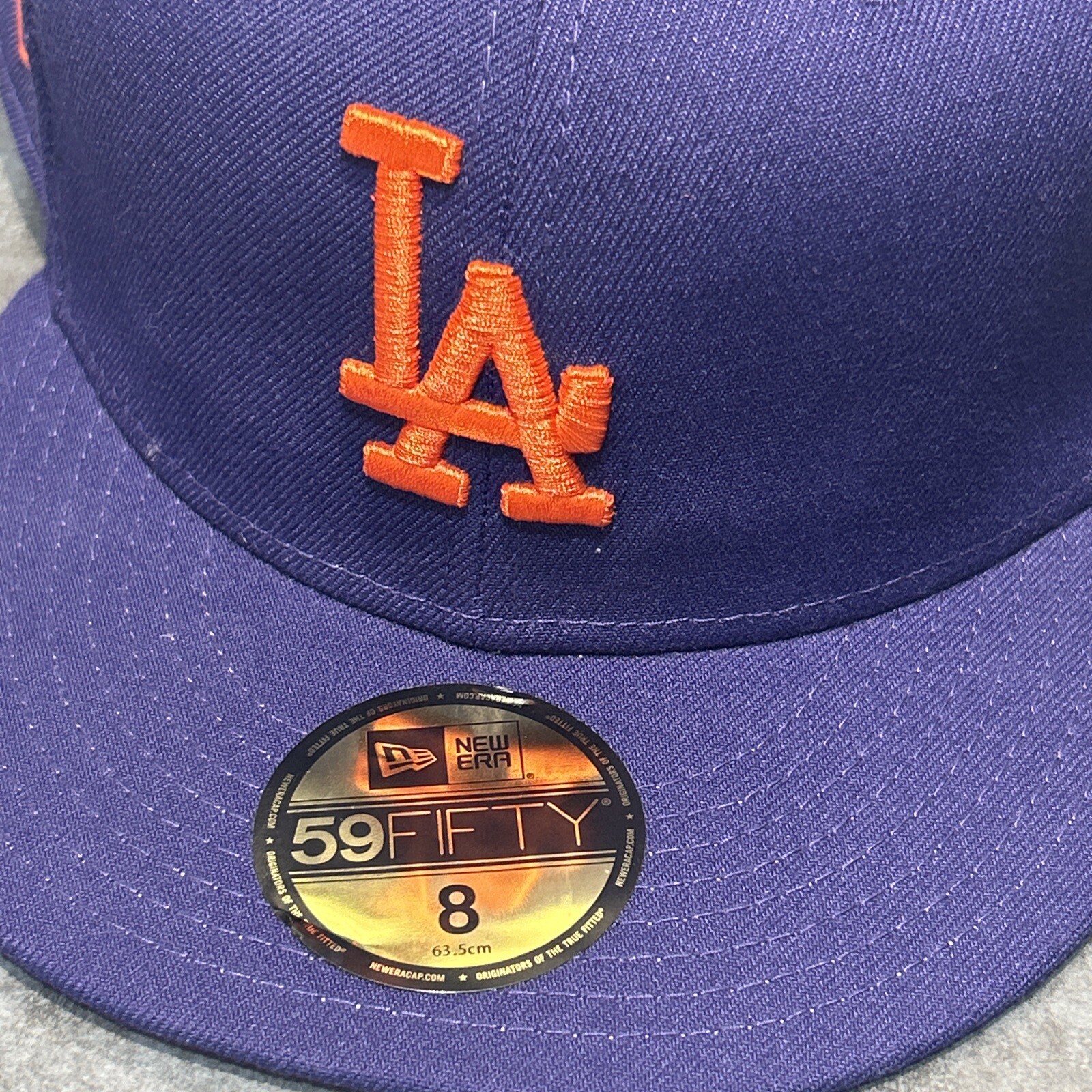 Los Angeles Dodgers Hat New Era 59fifty Fitted 2 Tone Purple / Orange