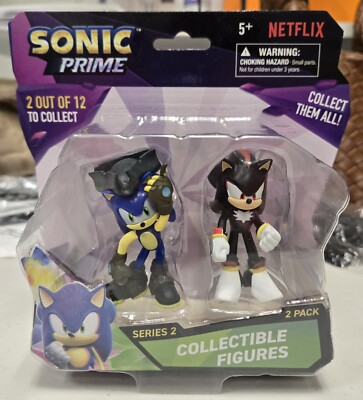 SONIC PRIME COLLECTIBLE FIGURE 2 PACK SERIES 2 SONIC & SHADOW RARE  **NEW**