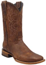 Men Genuine Leather Charlie Western Wide Square Toe Shedron Boots  - Handcrafted