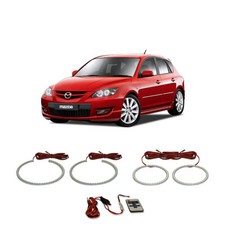Bright White RF LED Headlight Halo Ring Kit for Mazda 3 04-09