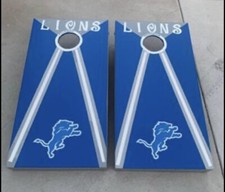 Detroit Lions Cornhole Game 2 X 4 Homemade Built Strong 5/8 Plywood