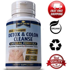 Colon Detox Cleanse Pills Lose Weight Loss Diet Slimming Fiber Organic Herbs