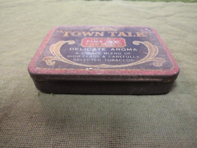 town talk tobacco tin EMPTY, Vintage Collectible Tin, Antique Bond Street Tobacco Tin