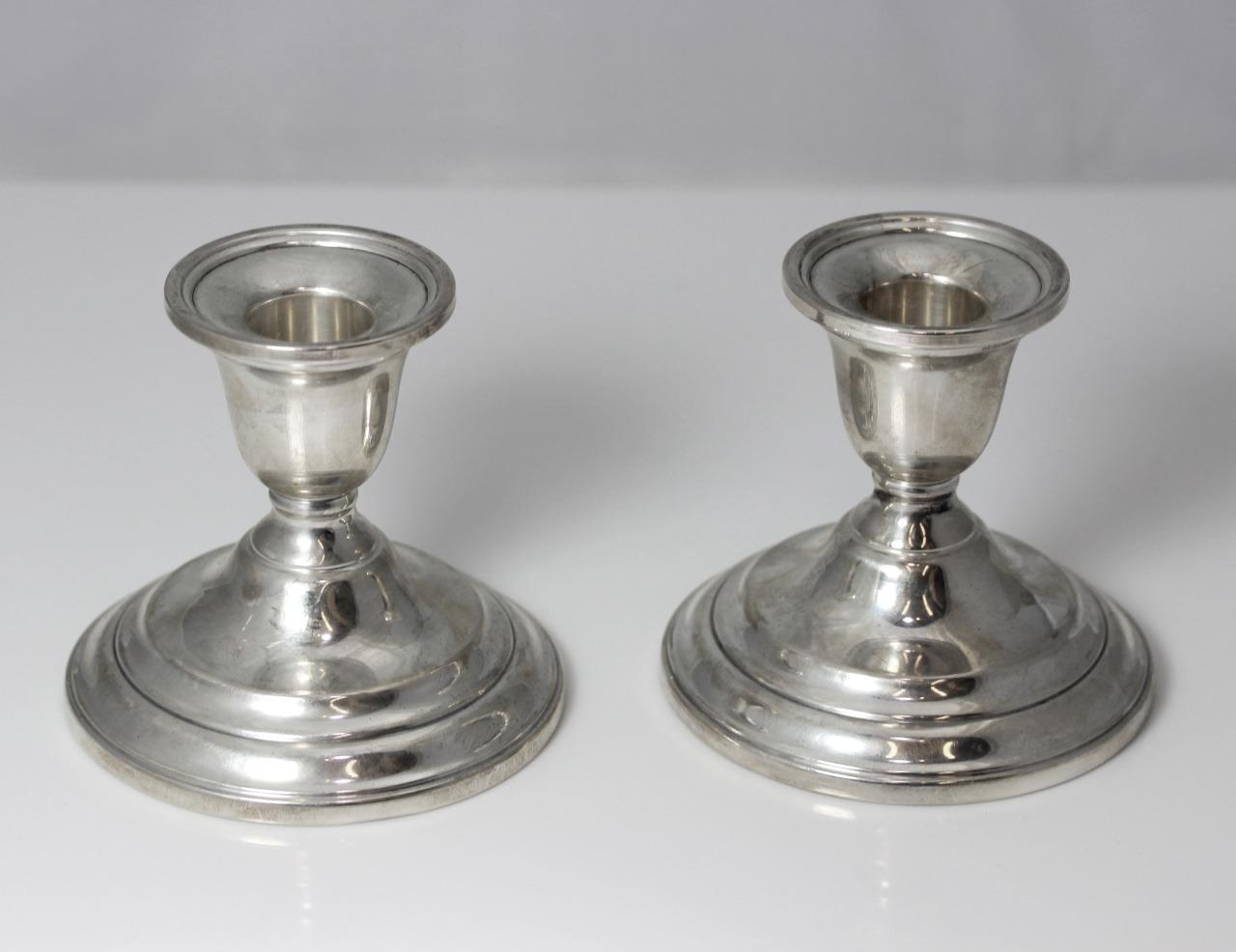 Vintage Sterling Silver International weighted Candlestick Set 3.5
