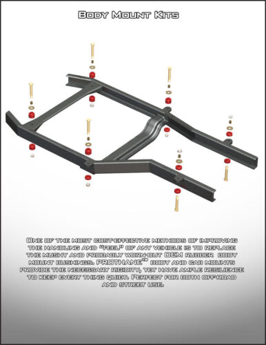 UNIVERSAL Polyurethane Body to Frame Mount Bushing Kit (8 Location Set) BLACK - Picture 2 of 4