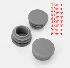 Ø 16-60 mm Round Plastic Blanking End Caps Pipe Tube Inserts Plugs Bungs Grey