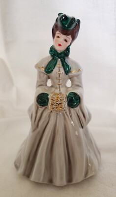 Florence Ceramics Figurine Elaine 6'' Grey & Green OUTSTANDING CONDITION