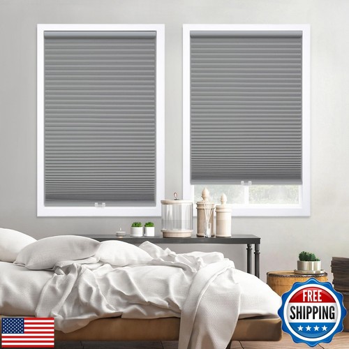 DEZ FURNISHINGS Cordless 1.5" Blackout Cellular Shade, 59"W x 48"H, Anchor Gr - Picture 4 of 5