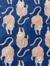 5 yard Handmade Indian 100 Cotton Tiger print Natural Crafts Sewing Fabric