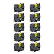 10PK Compatible with Brother PTouch Yellow Tape Strong Adhesive TZe TZ-S651 24mm