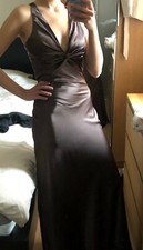 Stunning Brown long open back evening special occasion dress UK size 8