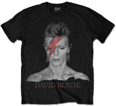 David Bowie Aladdin Sane schwarzes T-Shirt OFFICIAL