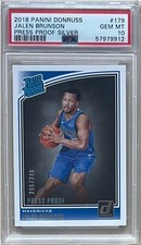 2018 Panini Donruss /349 Press Proof Silver #179 Jalen Brunson PSA 10 GEM MINT 