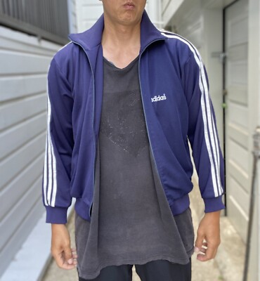 Vintage Adidas Track Jacket Green BBoy Hip Hop Run DMC Large 90's