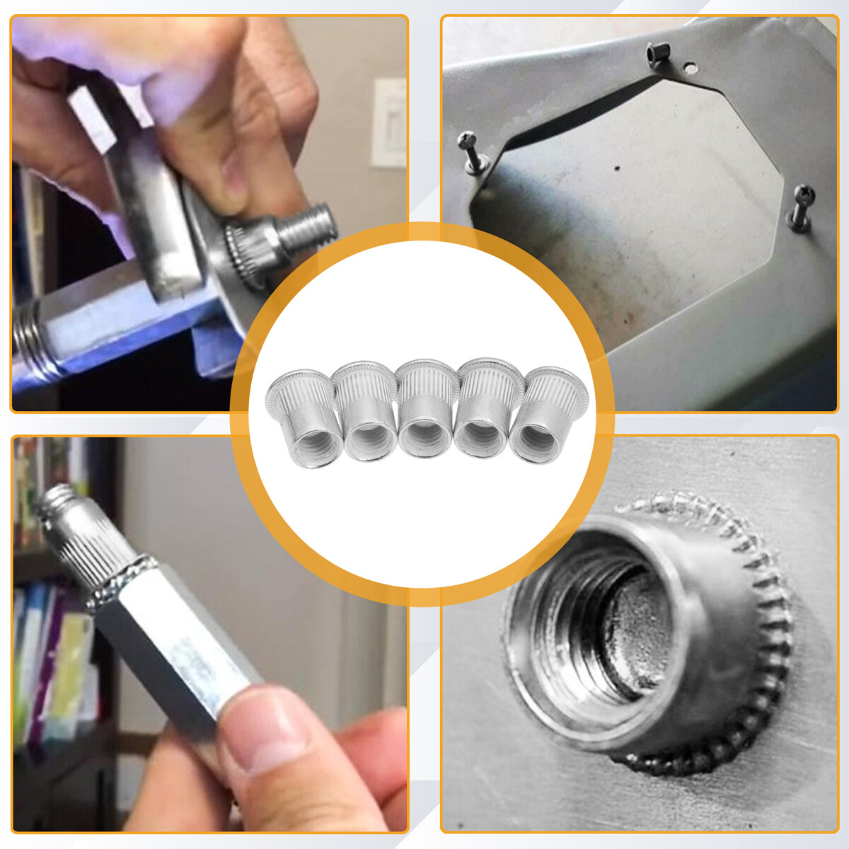 20Pcs Aluminum Flat Head Flange Nutserts Threaded Rivet Nut Rivnut Nutsert M8