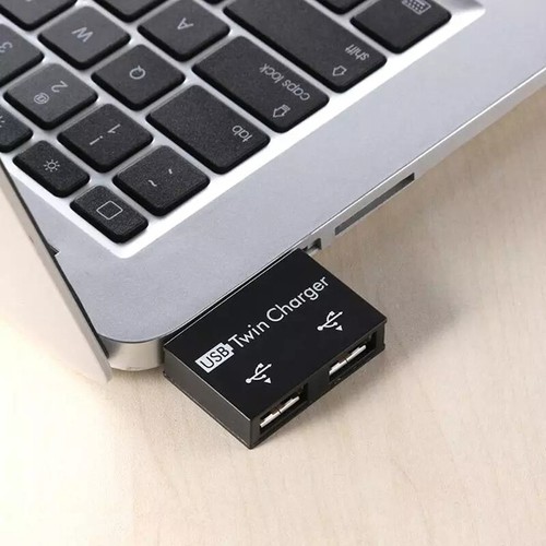 USB2.0 Male to Twin Charger Dual 2 Port USB Splitter Hub Adapter ConverterBDJU - Zdjęcie 3 z 13