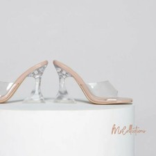 ladies clear sandal heels womens crystle heels