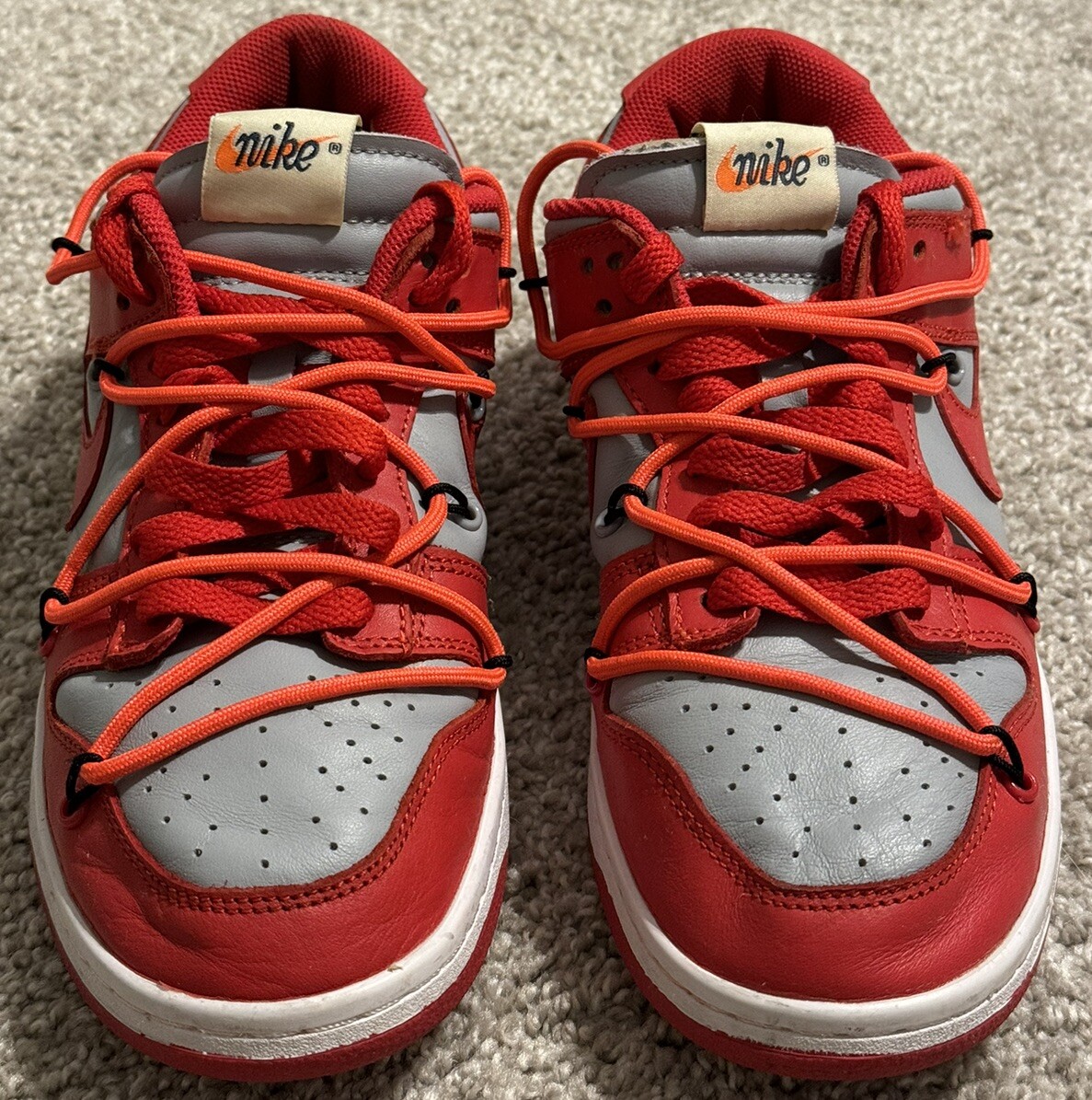 OFF WHITE X NIKE Taglia 7 Nike Dunk Low x OFF WHITE University Red 2019