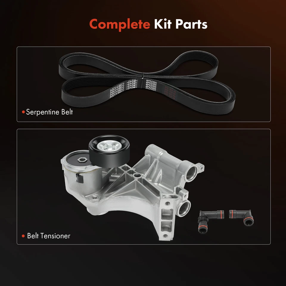 2x Serpentine Belt Drive Component Kit for Buick LeSabre 2000-2005 Pontiac 3.8L - Image 3 of 4