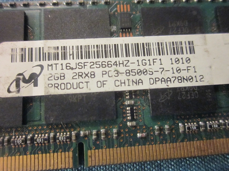 MICRON 2X 2GB = 4GB PC3 8500S Laptop Memory RAM MT16JSF25664HZ-1G1F1 - Image 3 of 4