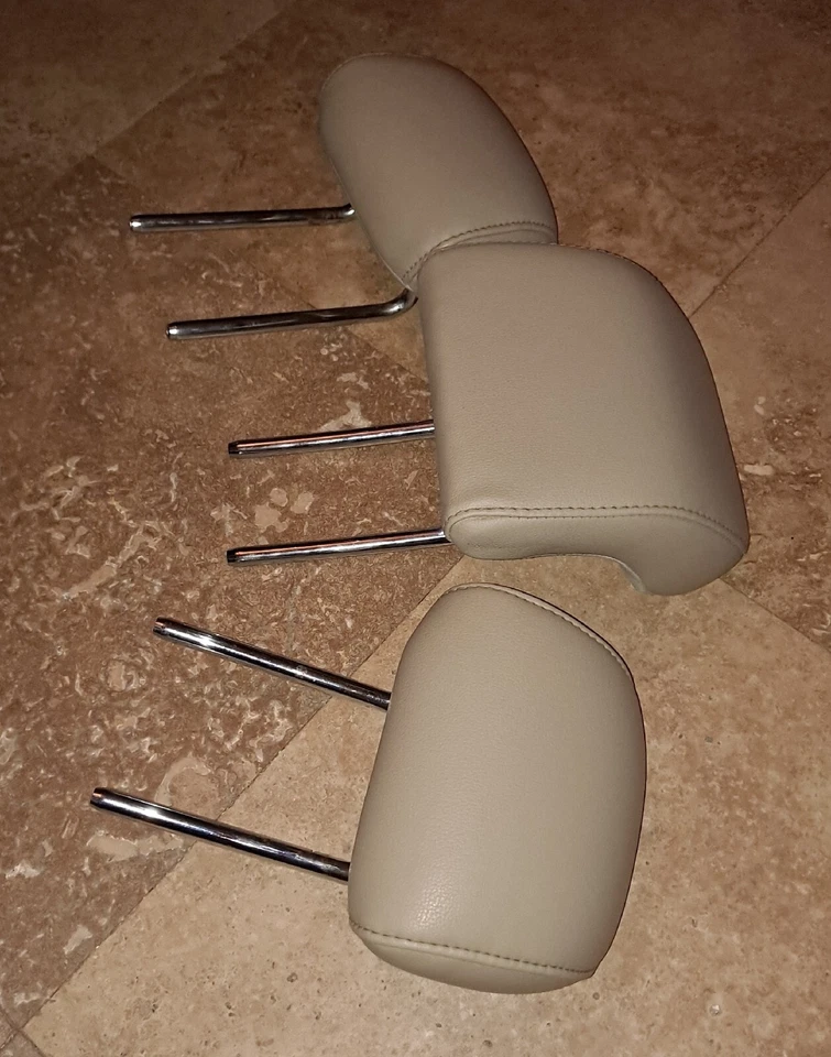 c 2013-2016 Ford Fusion Rear Seat Leather Head Rest Set of 3 Beige Foto 4 de 4