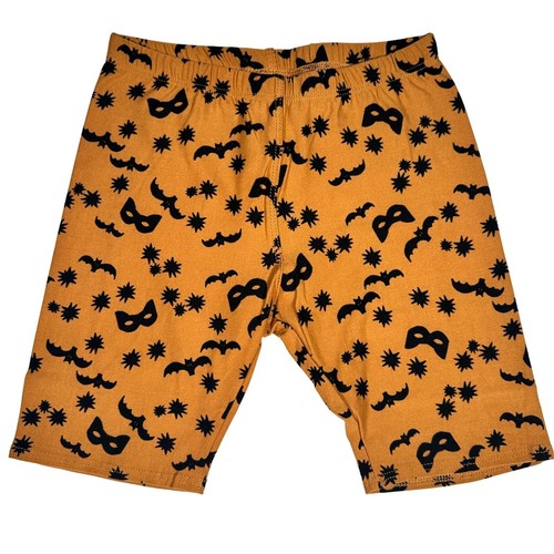 Dot Dot Smile Black Bats Masks Stars Halloween Themed Stretch Shorts Girls 8/10