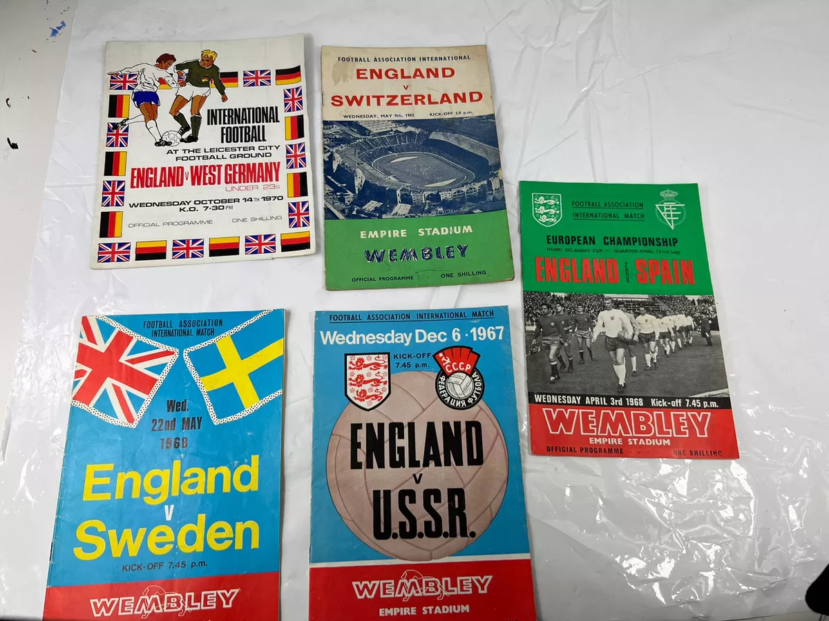 Vintage England Football Programmes 1960s 70s 1 X Under 23s